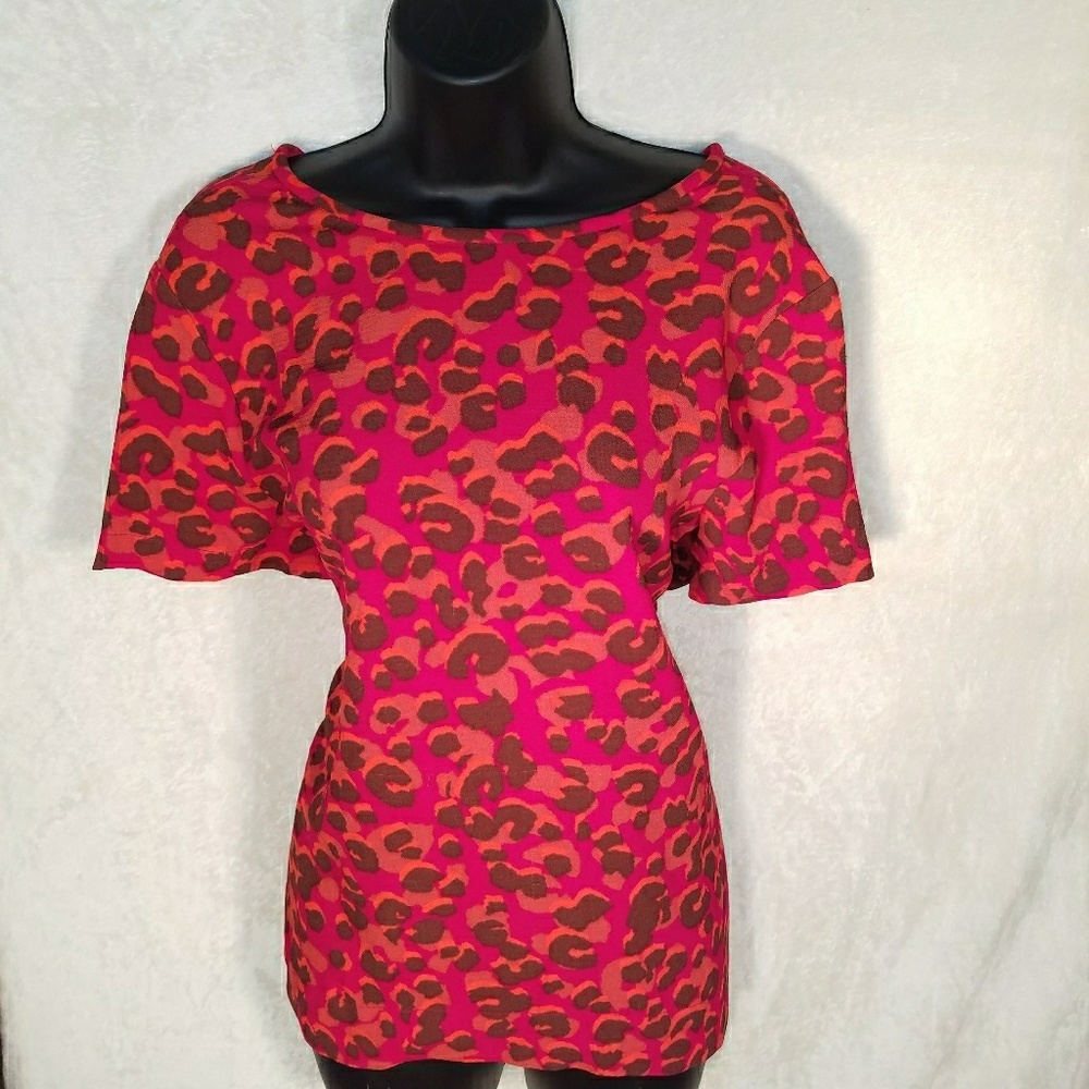 Pink brown & orange top size Large
